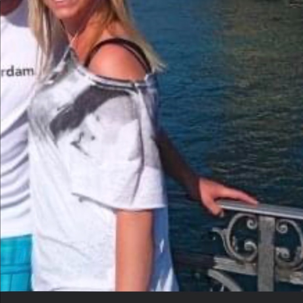 2009 Zara oversized slouchy shirt Medium white black